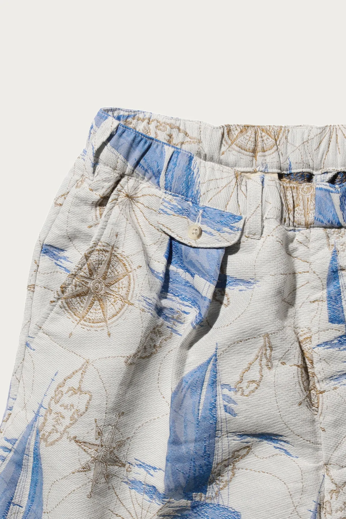 2 Pleats Relax Shorts Yacht Jacquard - Yacht