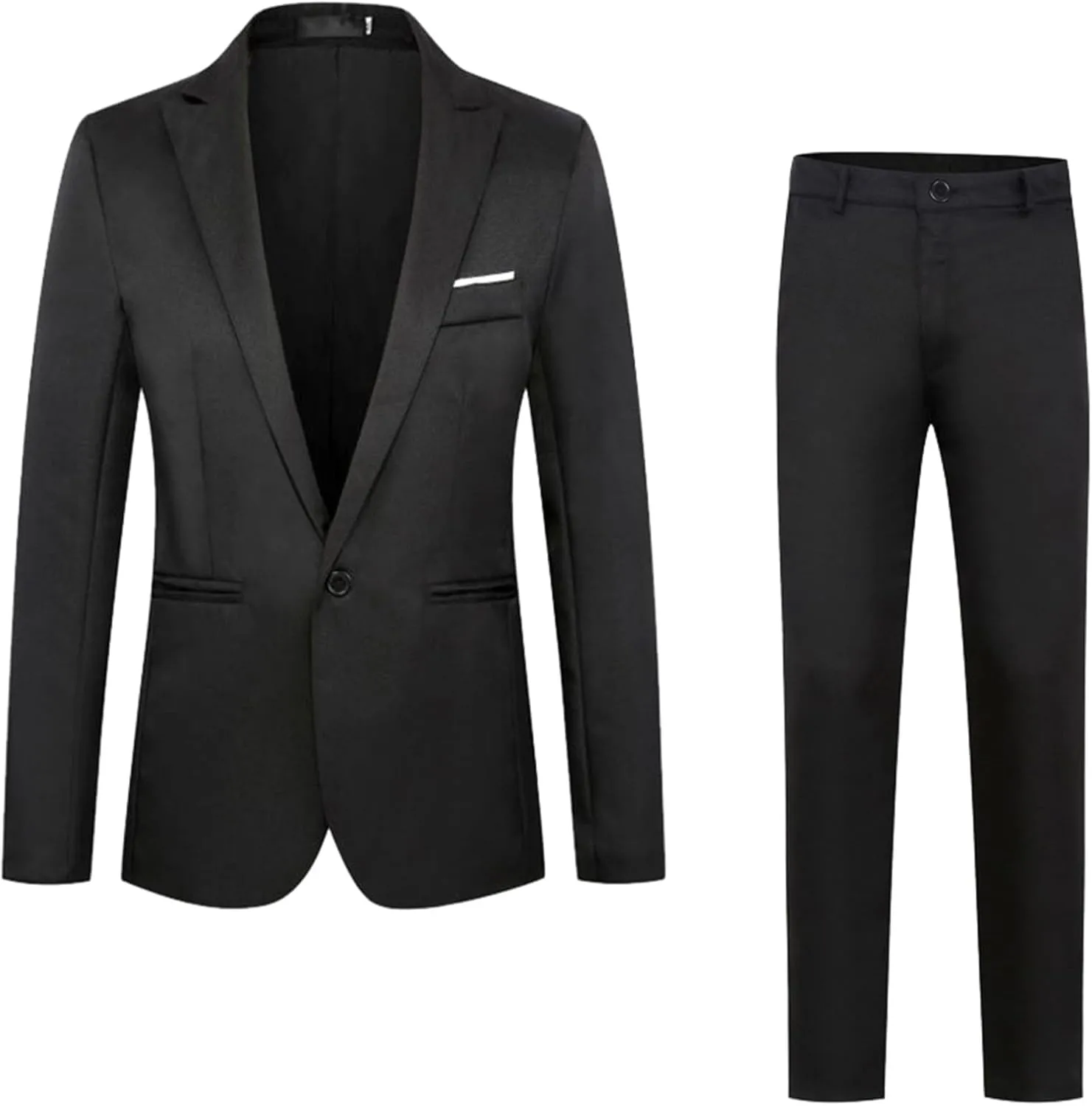 2023 Men's Slim Fit 2 Piece Suit, One Button Solid Suit Jacket and Dress Pants Set Classic Business Suits for Party Wedding