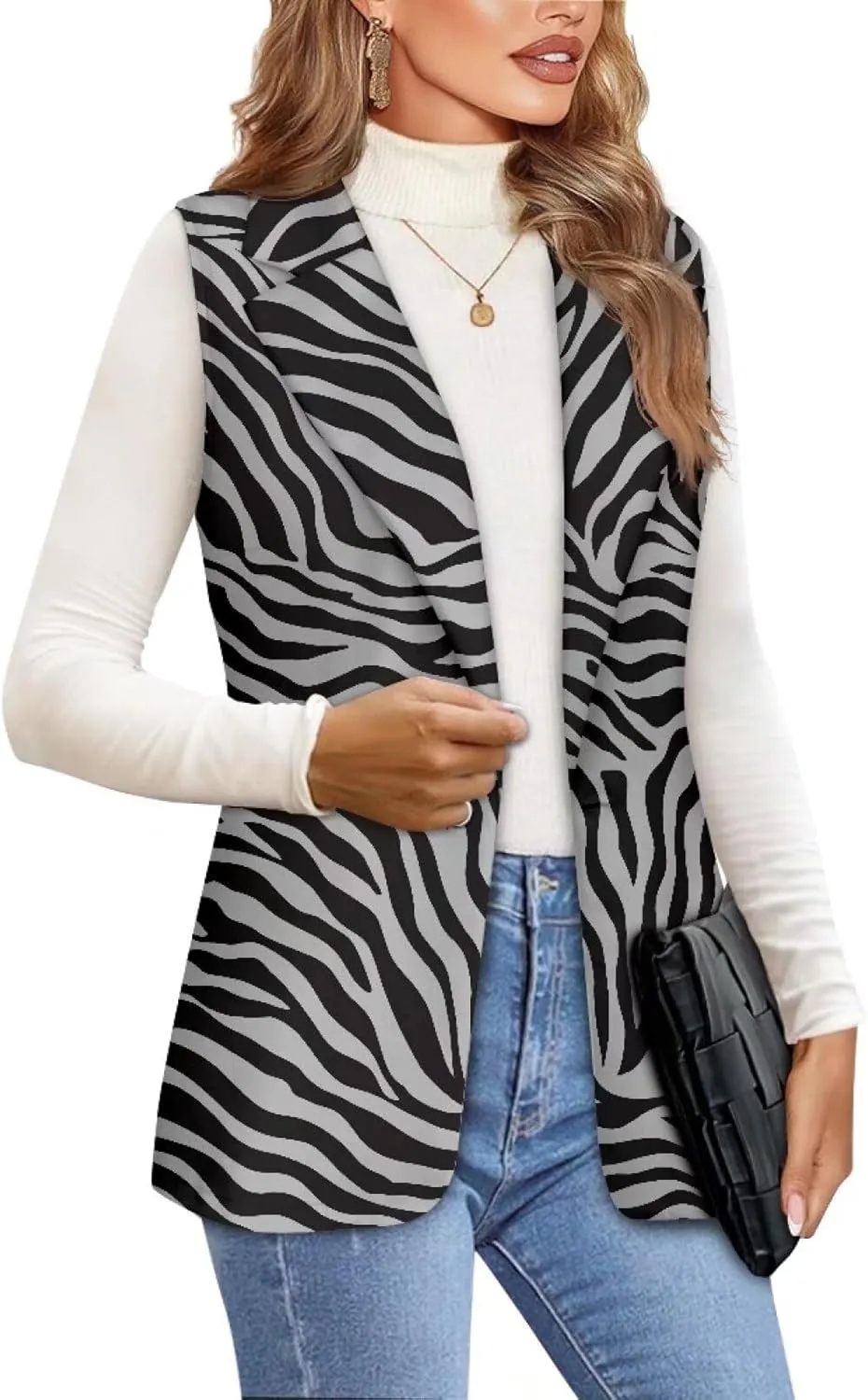 2025 Spring Summer Sleeveless Vest Blazer for Women Fashion Casual Open Front Work Office Tops One Button