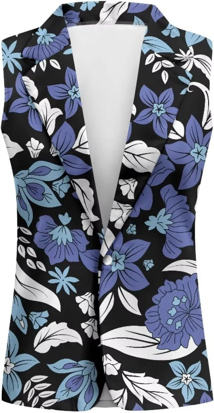 2025 Spring Summer Sleeveless Vest Blazer for Women Fashion Casual Open Front Work Office Tops One Button
