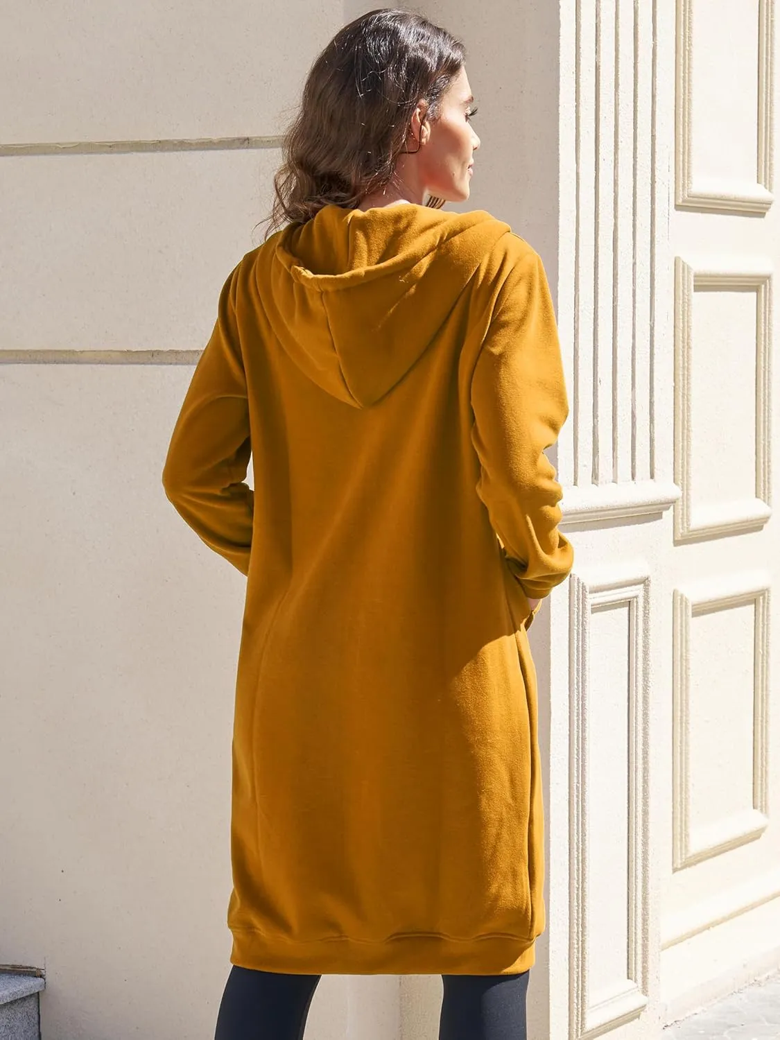 Ablanczoom Hoodies for Women Fashion Sweatshirts: Comfortable Full Zip Up Hoodie Womens Long Fleece Sweatshirt with Pockets