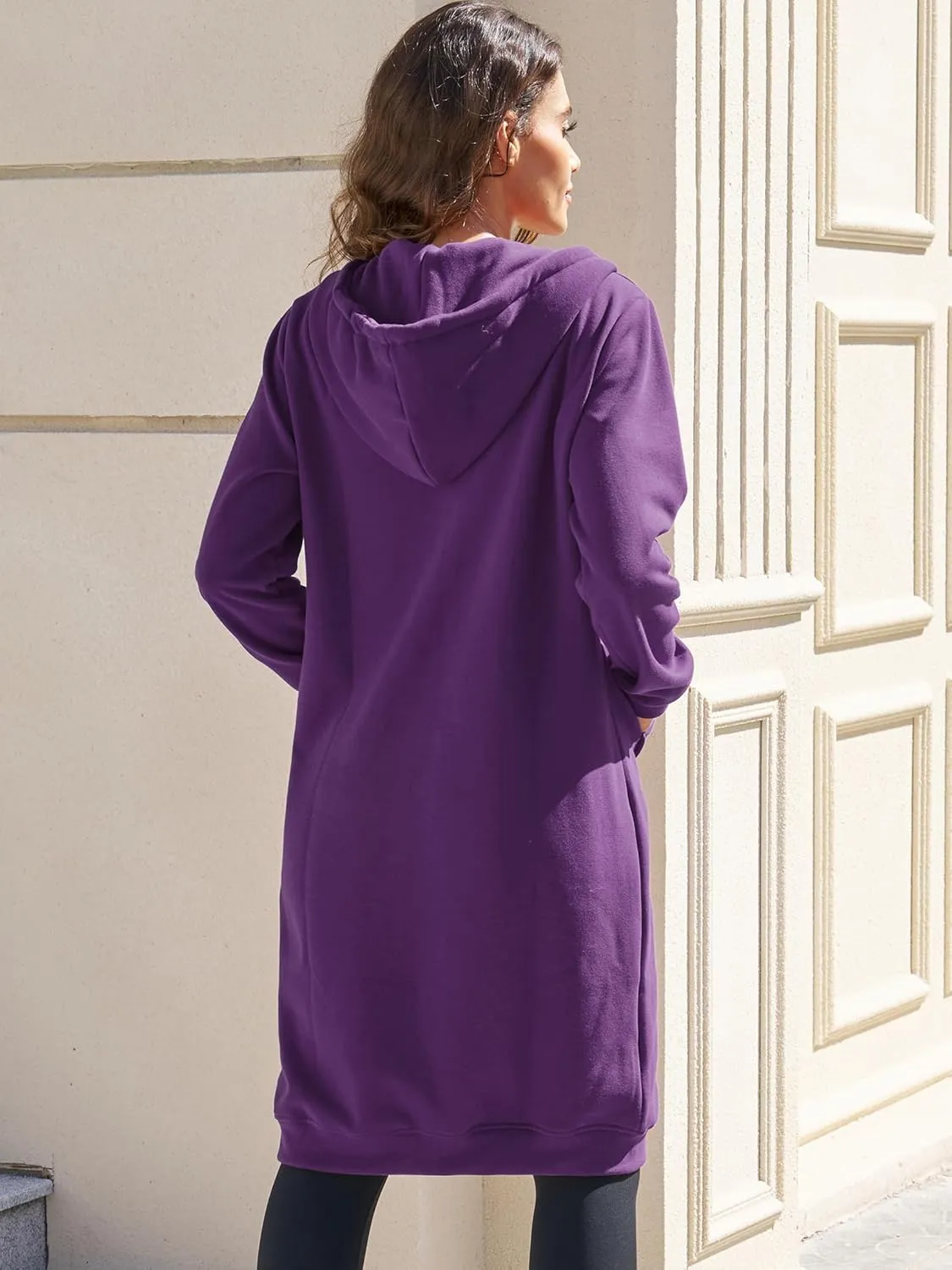 Ablanczoom Hoodies for Women Fashion Sweatshirts: Comfortable Full Zip Up Hoodie Womens Long Fleece Sweatshirt with Pockets