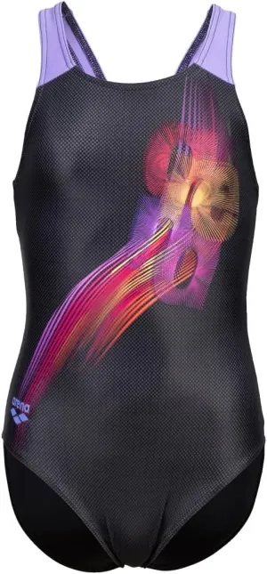 ARENA Feel Girls' Parrot V Back Swimsuit Waterfeel Fabric Comfortable Sporty Stretchy One Piece Suit Pool or Beach