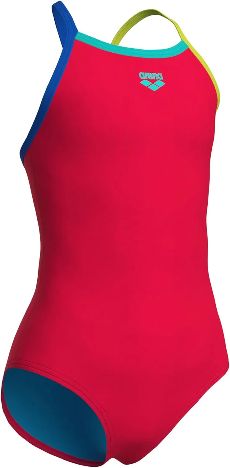 ARENA Feel Girls' Youth Light Drop Back Solid Swimsuit Waterfeel Fabric Comfortable One Piece Suit Pool or Beach