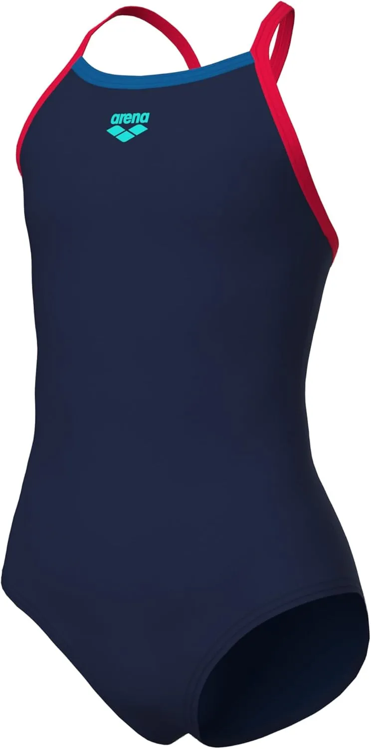 ARENA Feel Girls' Youth Light Drop Back Solid Swimsuit Waterfeel Fabric Comfortable One Piece Suit Pool or Beach