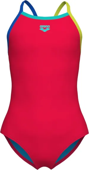 ARENA Feel Girls' Youth Light Drop Back Solid Swimsuit Waterfeel Fabric Comfortable One Piece Suit Pool or Beach