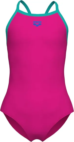ARENA Feel Girls' Youth Light Drop Back Solid Swimsuit Waterfeel Fabric Comfortable One Piece Suit Pool or Beach