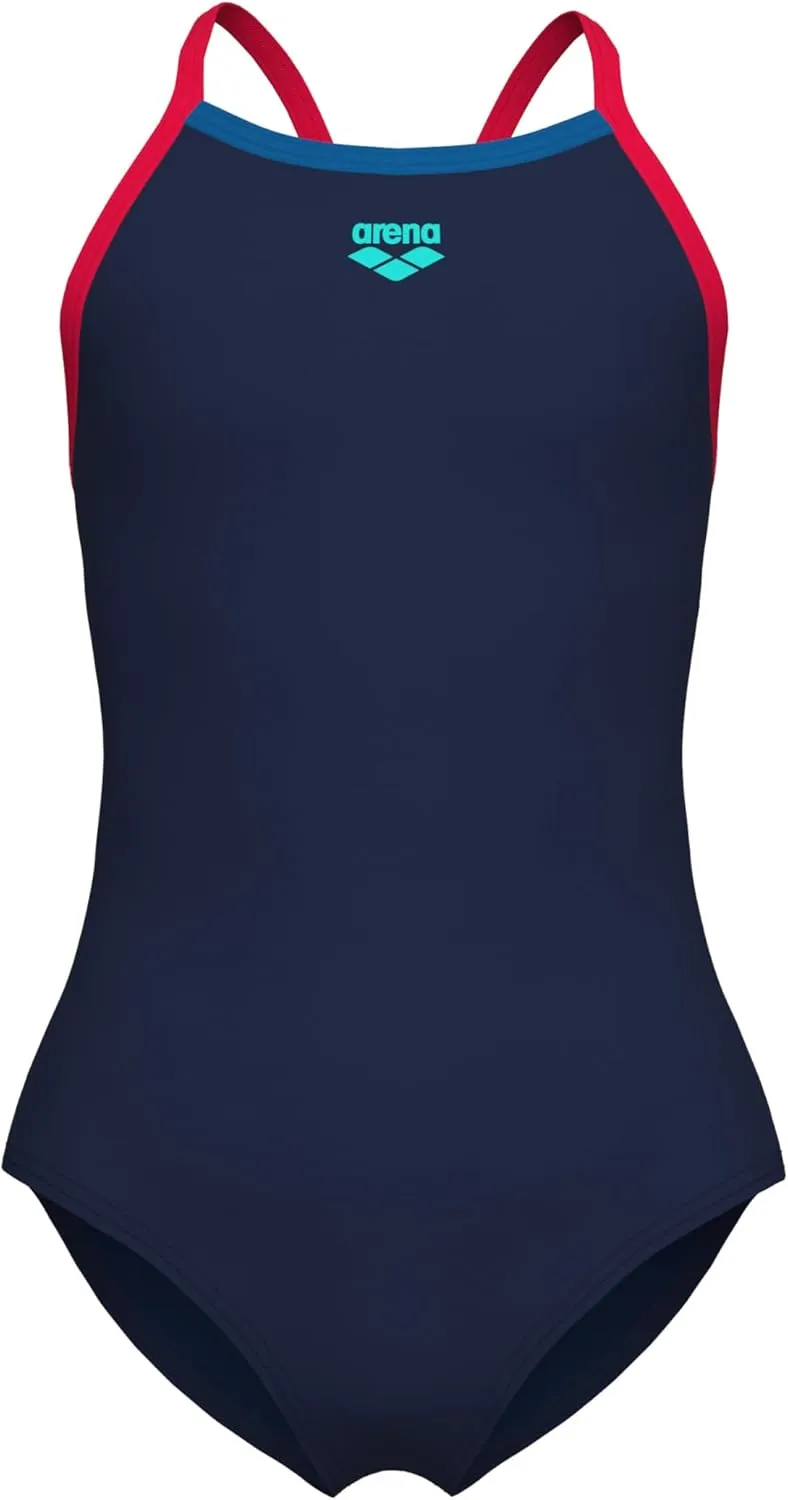 ARENA Feel Girls' Youth Light Drop Back Solid Swimsuit Waterfeel Fabric Comfortable One Piece Suit Pool or Beach