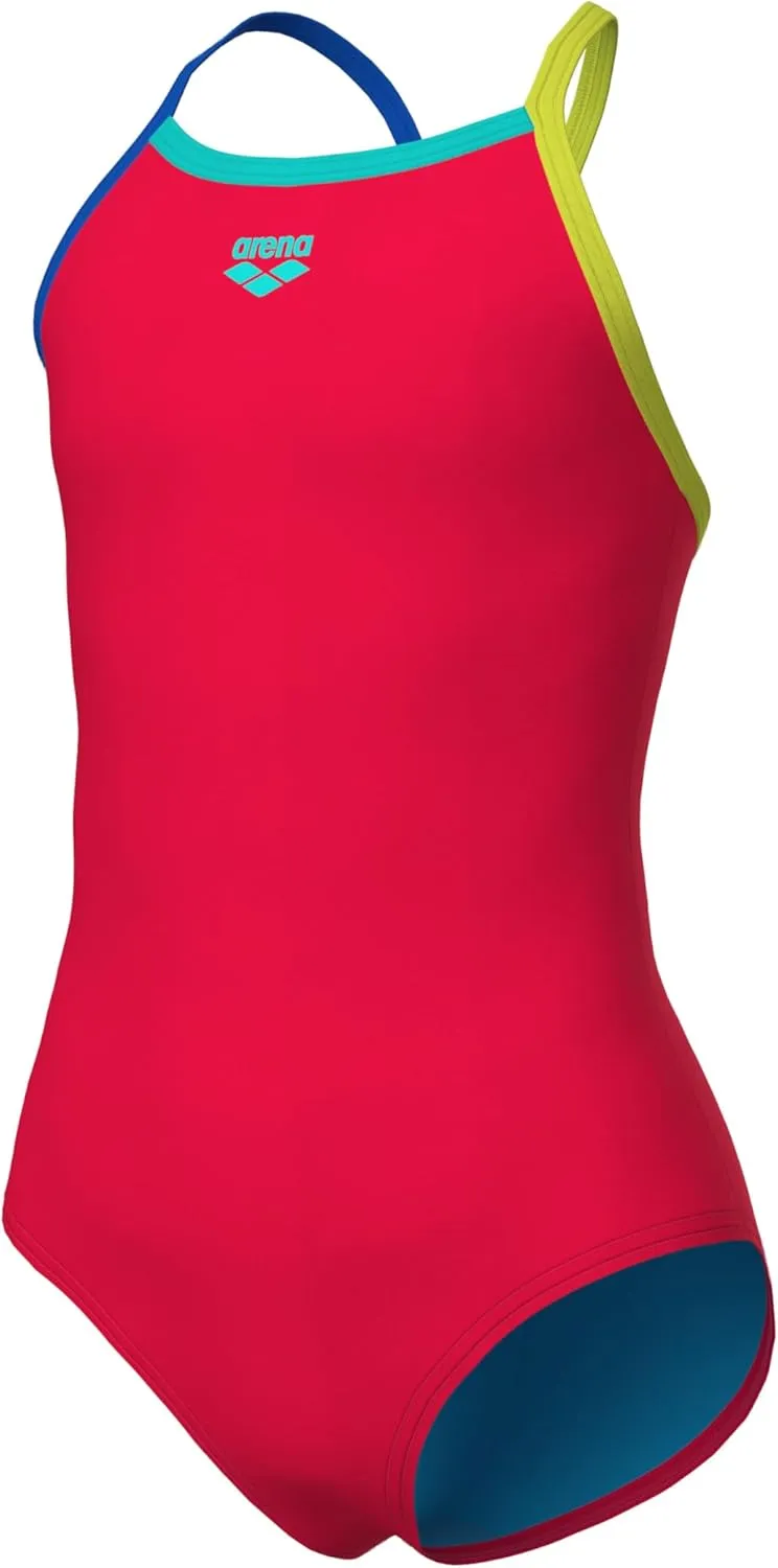 ARENA Feel Girls' Youth Light Drop Back Solid Swimsuit Waterfeel Fabric Comfortable One Piece Suit Pool or Beach