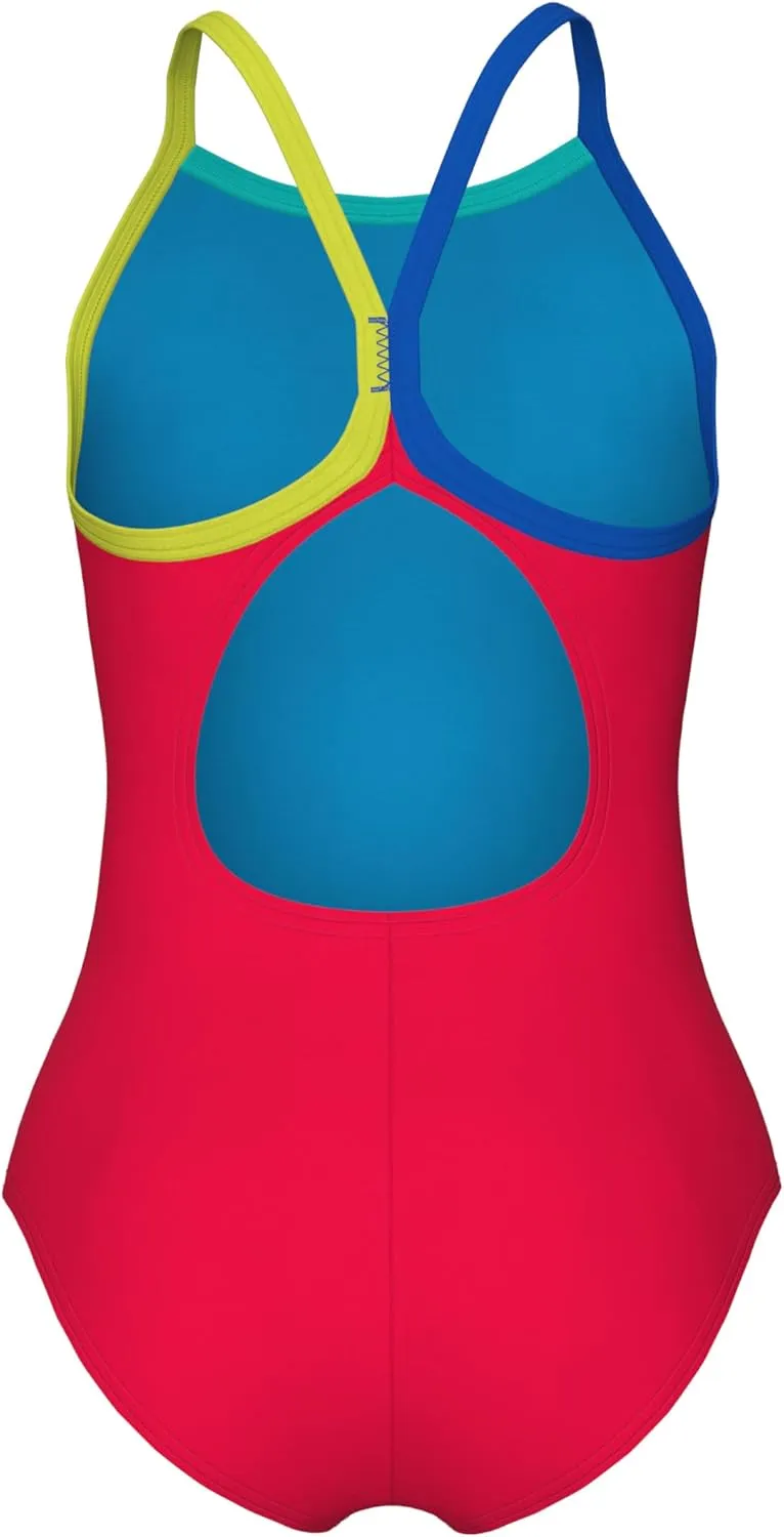 ARENA Feel Girls' Youth Light Drop Back Solid Swimsuit Waterfeel Fabric Comfortable One Piece Suit Pool or Beach