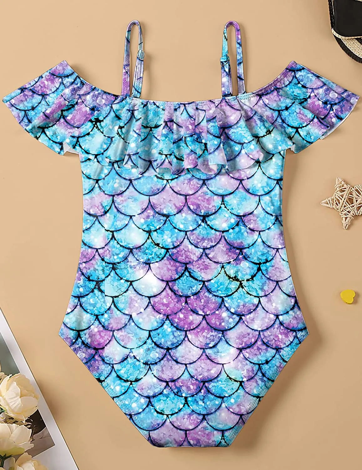 Arshiner Girls Swimsuit One Piece Printed Bathing Suits