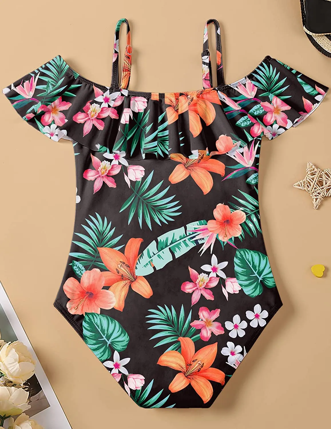 Arshiner Girls Swimsuit One Piece Printed Bathing Suits