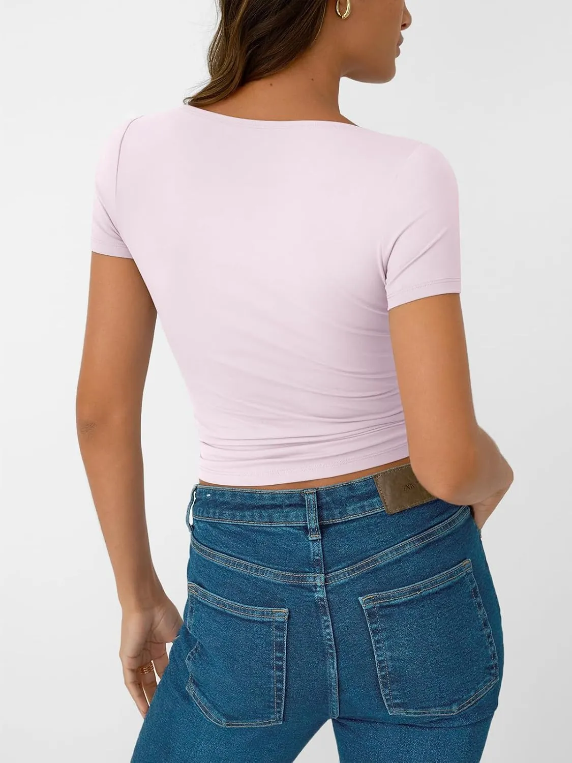 AUTOMET Womens Short Sleeve Boat Neck T-Shirts Going Out Tops Compression Summer Y2k Basic Clothes 2025