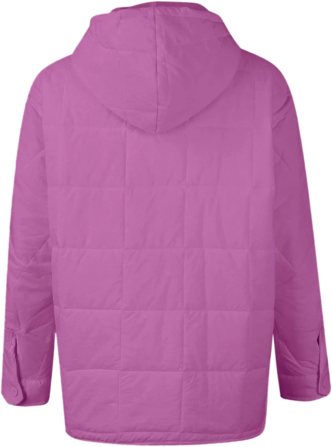 Basysin Pullover Puffer Bomber Jacket Quilted Jackets for Women Lightweight Long Sleeve Button Down Warm Coat with Pockets