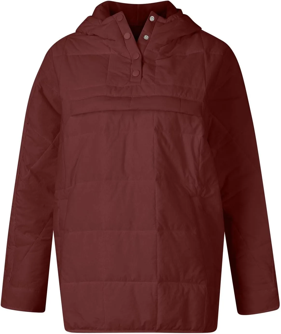 Basysin Pullover Puffer Bomber Jacket Quilted Jackets for Women Lightweight Long Sleeve Button Down Warm Coat with Pockets
