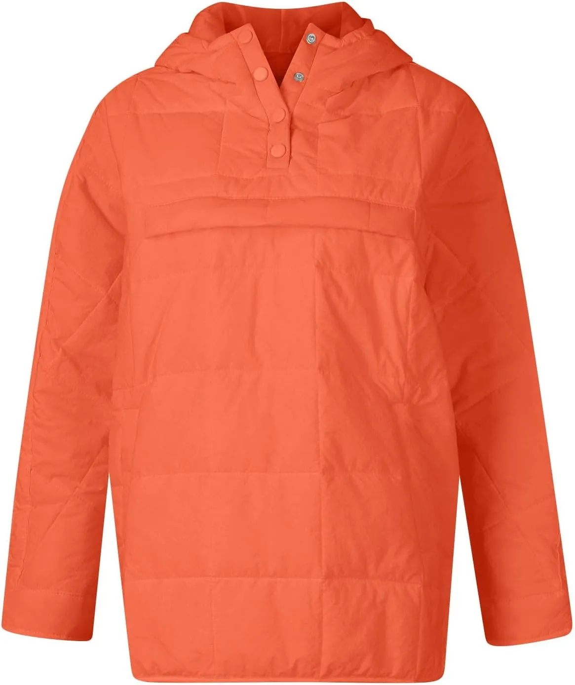 Basysin Pullover Puffer Bomber Jacket Quilted Jackets for Women Lightweight Long Sleeve Button Down Warm Coat with Pockets