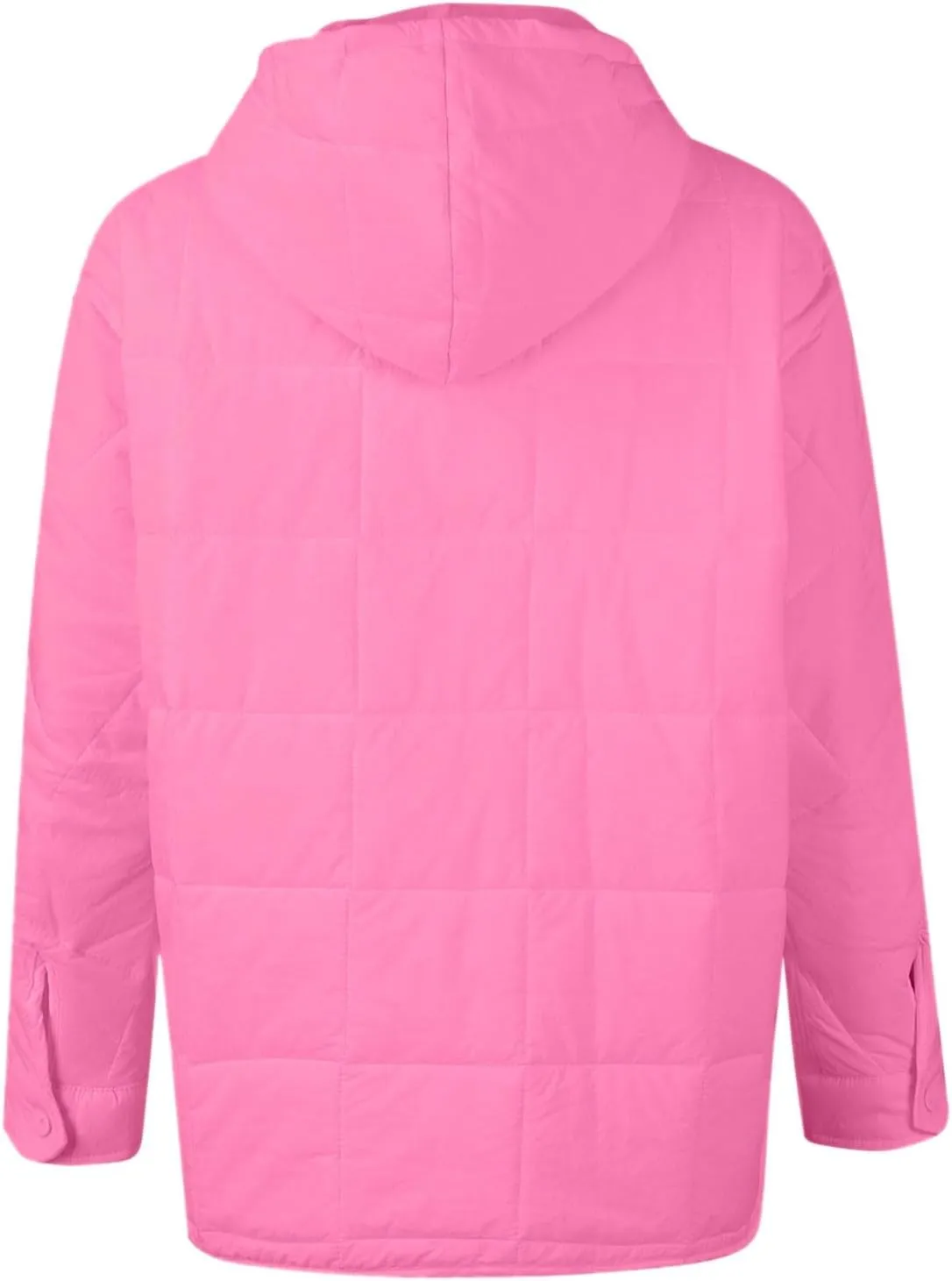 Basysin Pullover Puffer Bomber Jacket Quilted Jackets for Women Lightweight Long Sleeve Button Down Warm Coat with Pockets