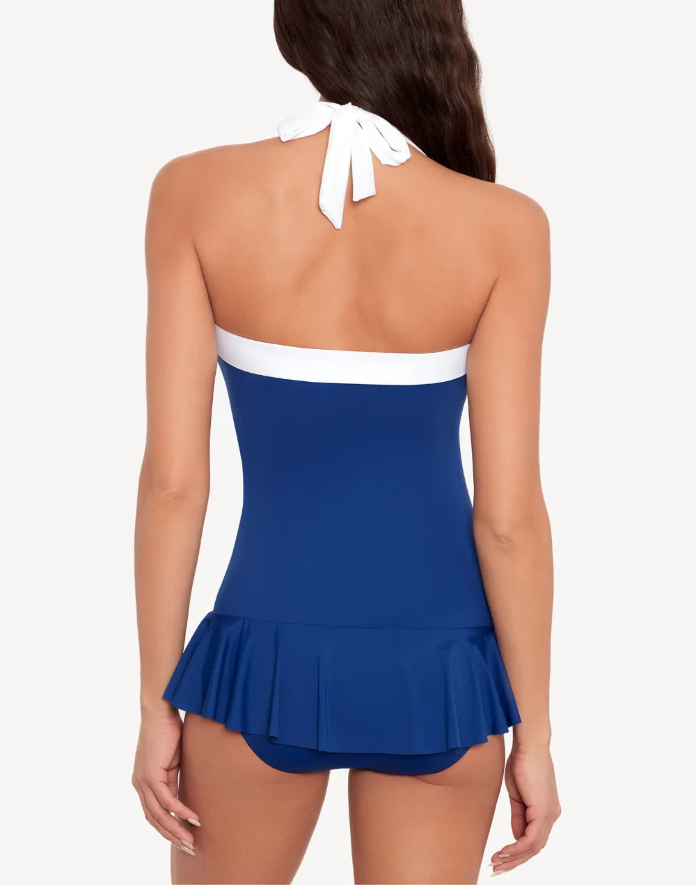 Bel Air Shirred Bandeau Skirted One Piece Swimsuit