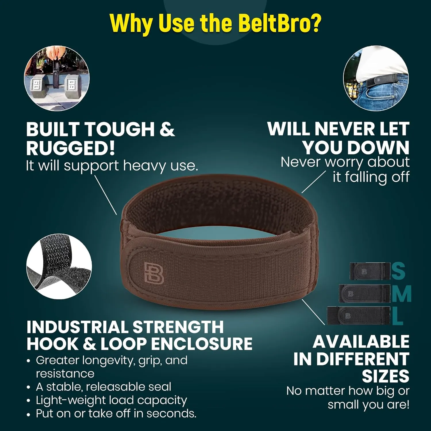 BeltBro Titan No Buckle Elastic Belt For Men  Fits 1.5 Inch Belt Loops, Comfortable and Easy To Use