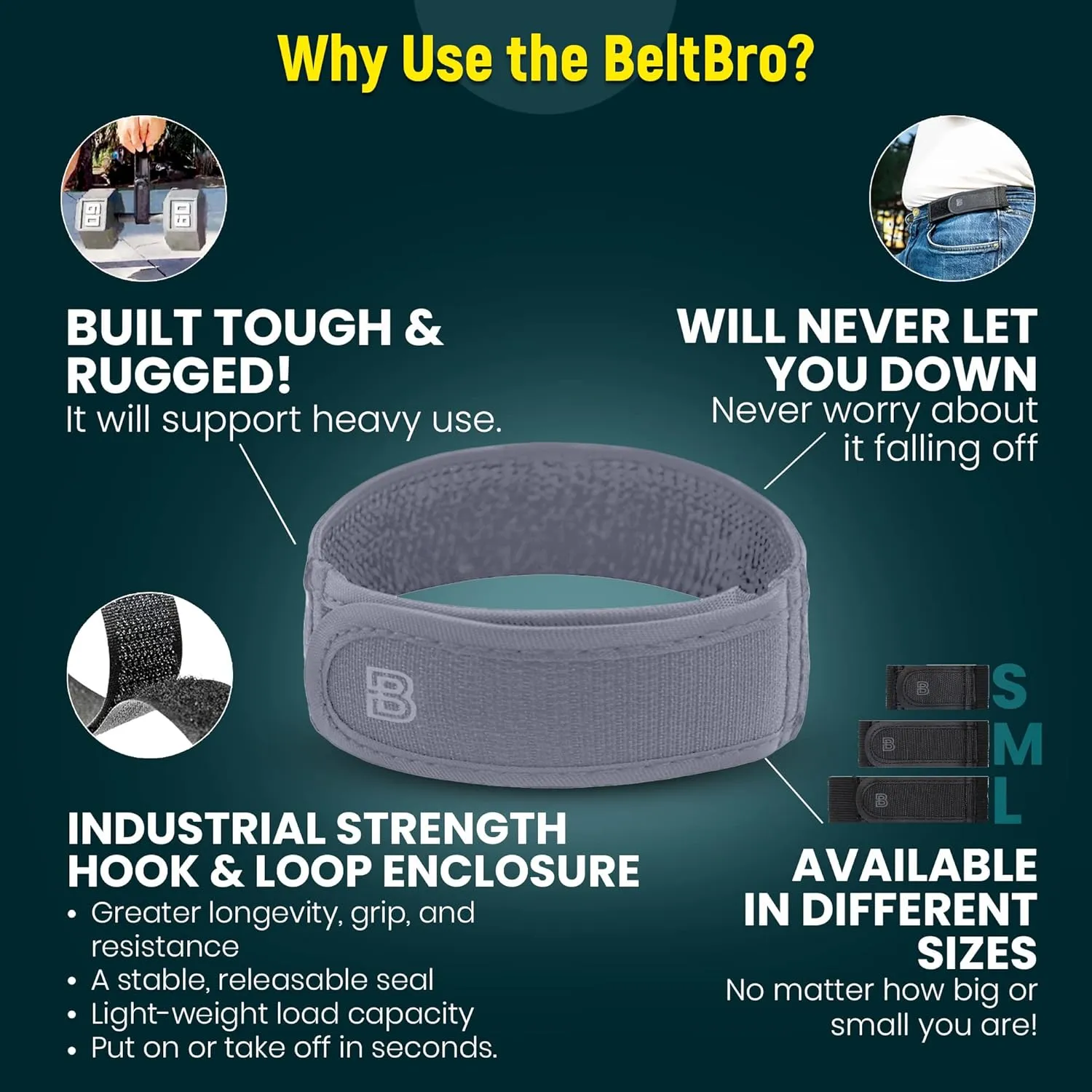 BeltBro Titan No Buckle Elastic Belt For Men  Fits 1.5 Inch Belt Loops, Comfortable and Easy To Use