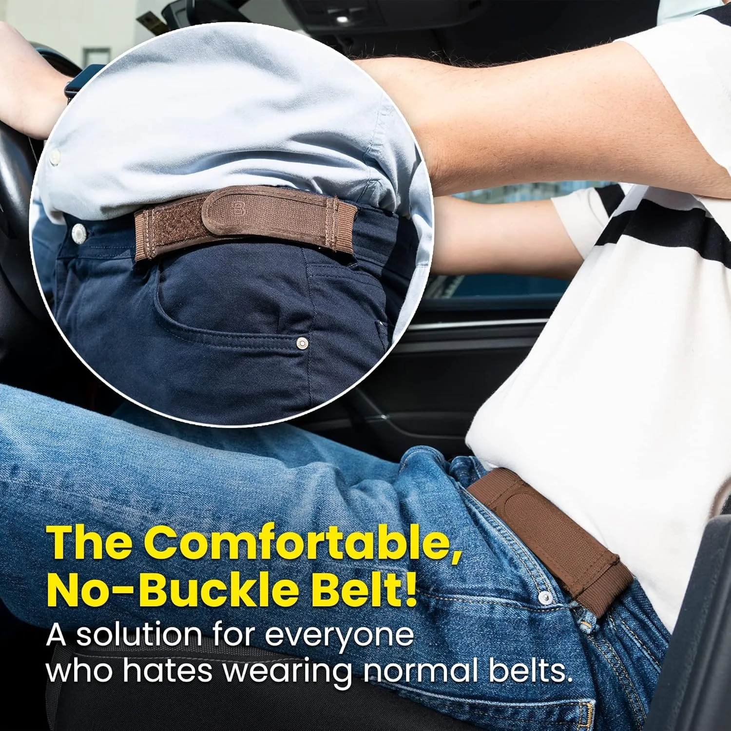 BeltBro Titan No Buckle Elastic Belt For Men  Fits 1.5 Inch Belt Loops, Comfortable and Easy To Use