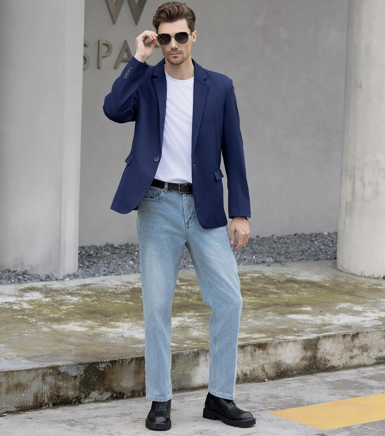 Beninos Men's Casual Blazer Suit Jackets Lightweight Sports Coats One Button