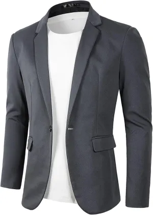 Beninos Men's Casual Blazer Suit Jackets Lightweight Sports Coats One Button