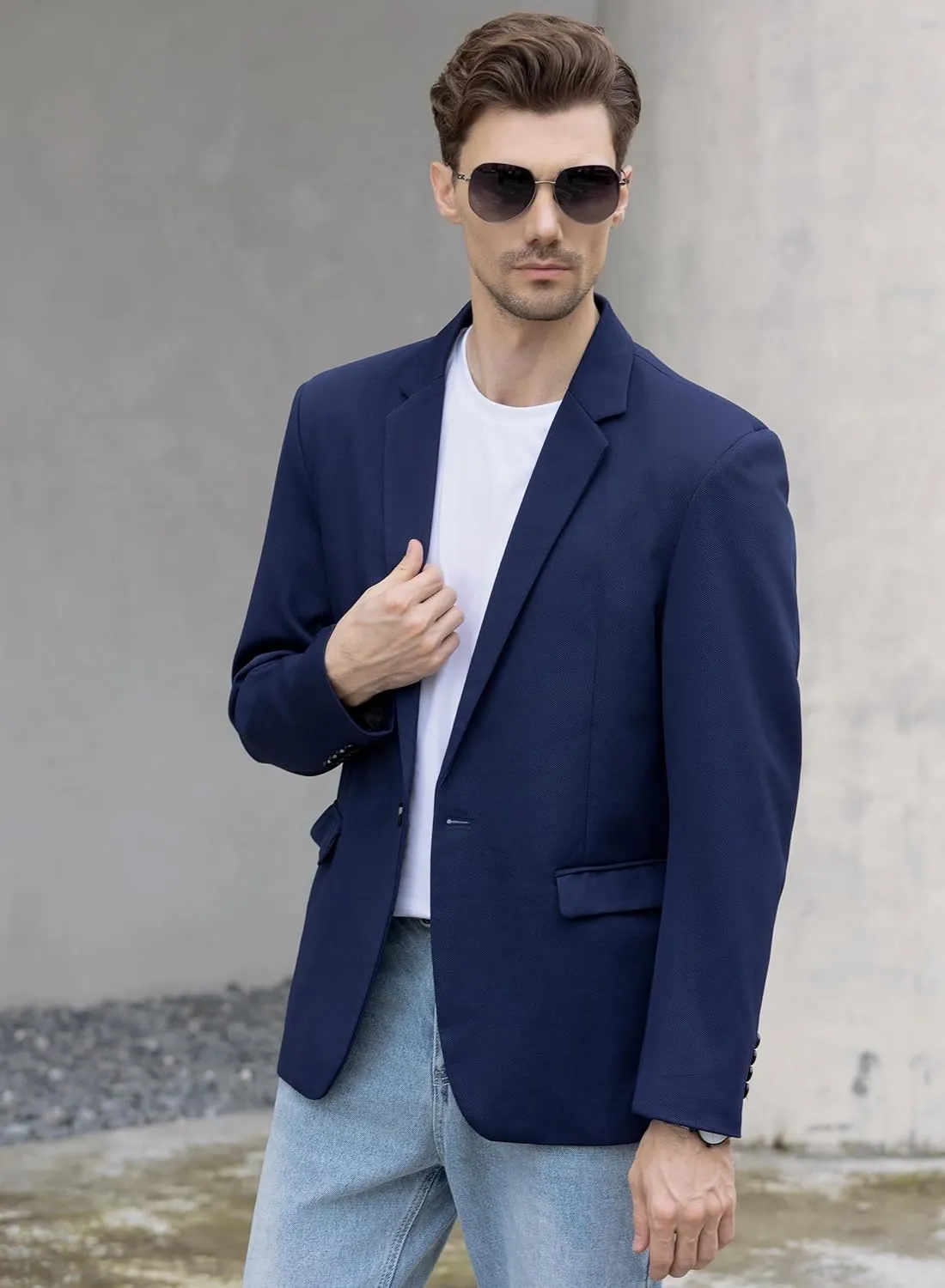 Beninos Men's Casual Blazer Suit Jackets Lightweight Sports Coats One Button