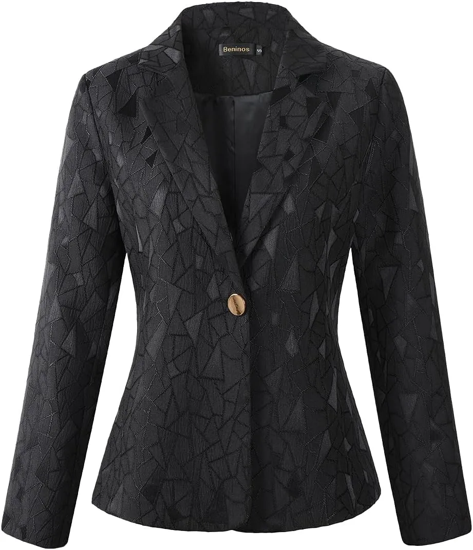 Beninos Womens 3/4 Sleeve Lightweight Office Work Suit Jacket Blazer