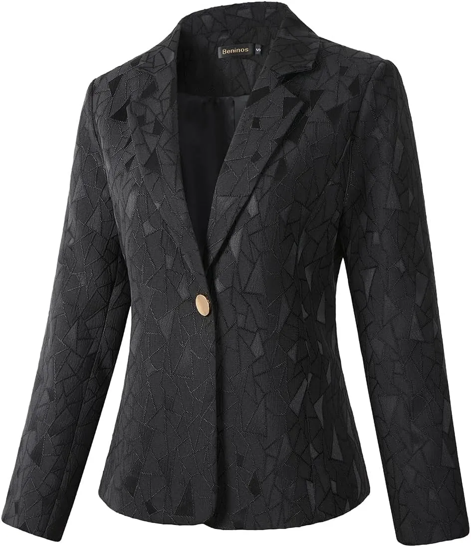Beninos Womens 3/4 Sleeve Lightweight Office Work Suit Jacket Blazer
