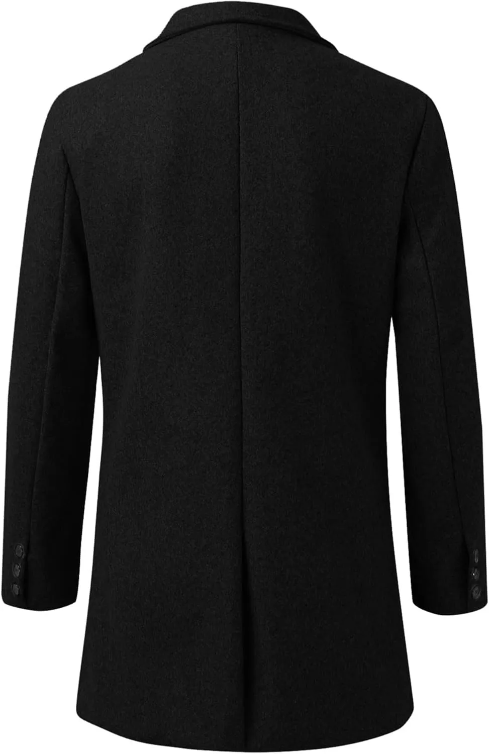 Beotyshow Mens Single Breasted Trench Coat Winter Pea Coat Notch Lapel Long Casual Overcoat