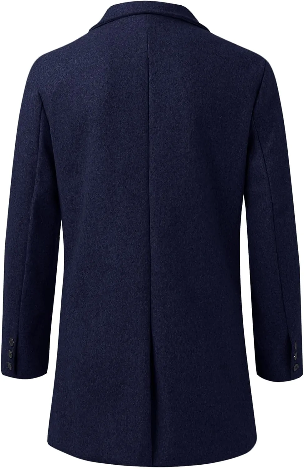 Beotyshow Mens Single Breasted Trench Coat Winter Pea Coat Notch Lapel Long Casual Overcoat
