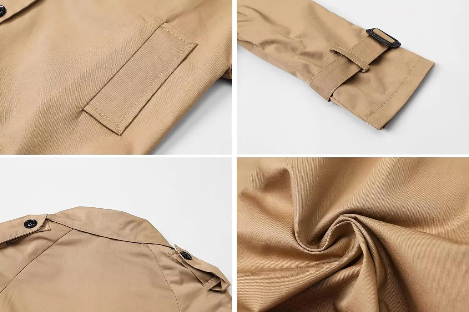 Betusline Boys Waterproof Trench Coat Double Breasted Classic Belted Outwear Jacket Dress Coats