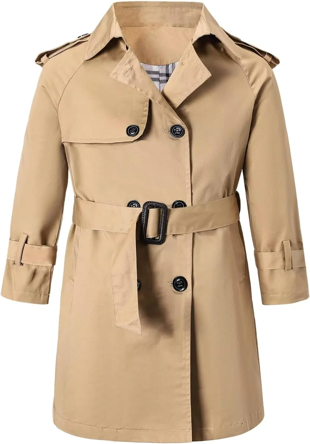 Betusline Boys Waterproof Trench Coat Double Breasted Classic Belted Outwear Jacket Dress Coats