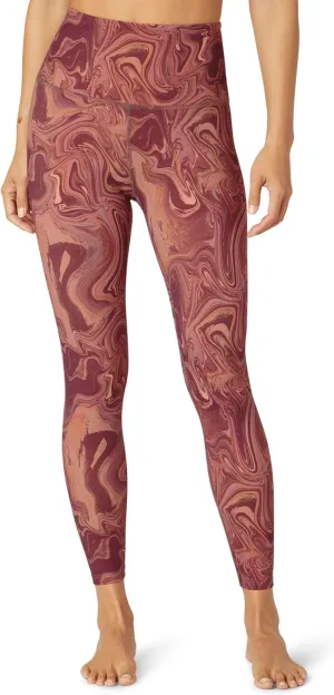 Beyond Yoga Marble High Waisted Midi Leggings for Women - Pull-on Style with All Over Print, Trendy and Comfortable Leggings