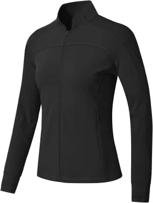 BGOWATU Women's Workout Jacket Lightweight Zip up Running Athletic Jackets with Thumb Holes