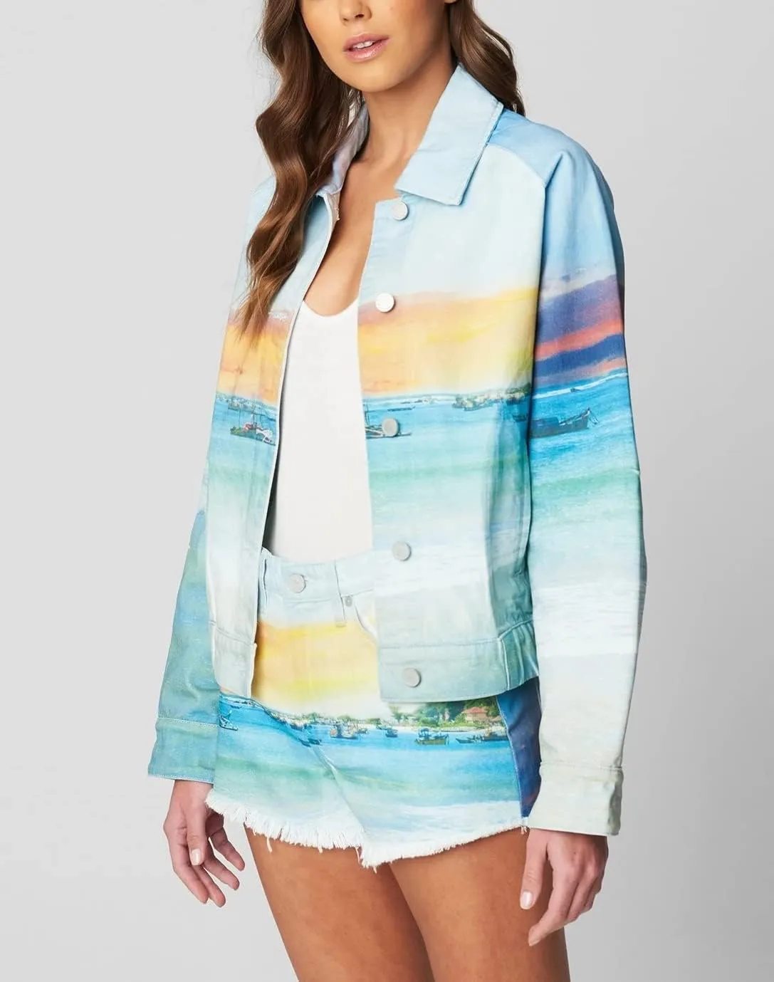 [BLANKNYC] womens Luxury Clothing Denim Trucker Jacket