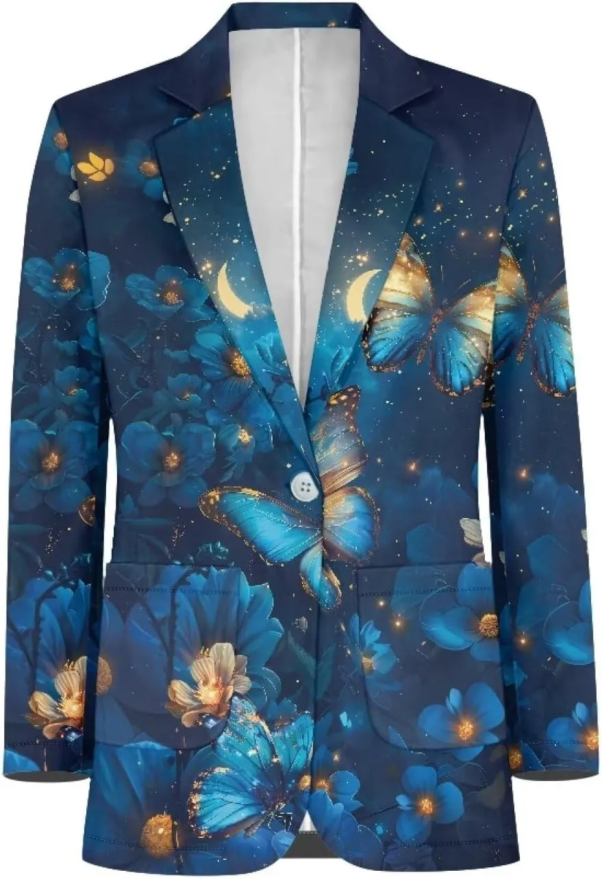 Blazer for Men Regular Fit Suit Jacket Coat Sport Coats One Button Notch Lapel Dress Jacket with Pockets