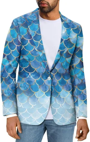 Blazer for Men Regular Fit Suit Jacket Coat Sport Coats One Button Notch Lapel Dress Jacket with Pockets
