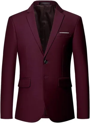 Blazer for Men Slim Fit Suit Jacket Sport Coats Formal Dress Jacket 2 Button