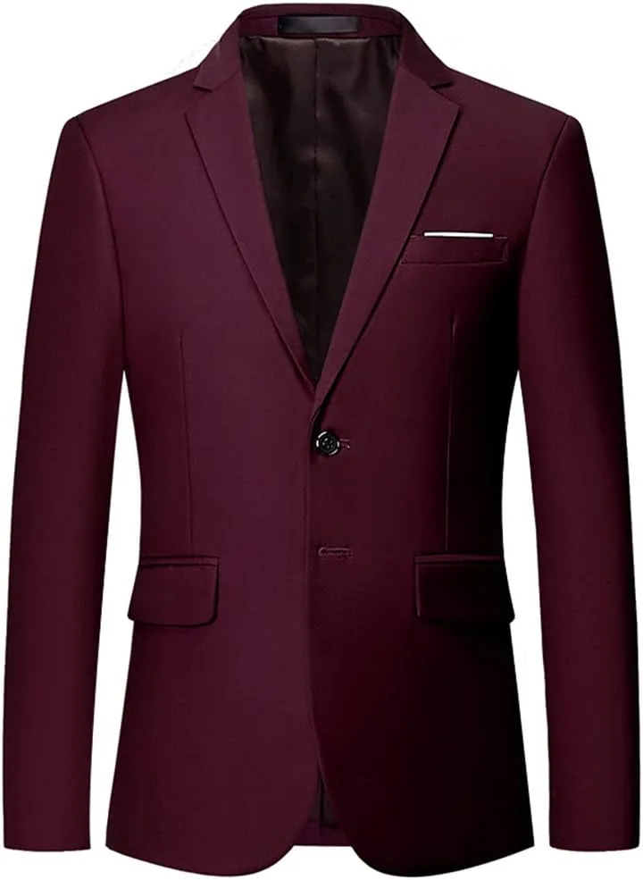 Blazer for Men Slim Fit Suit Jacket Sport Coats Formal Dress Jacket 2 Button