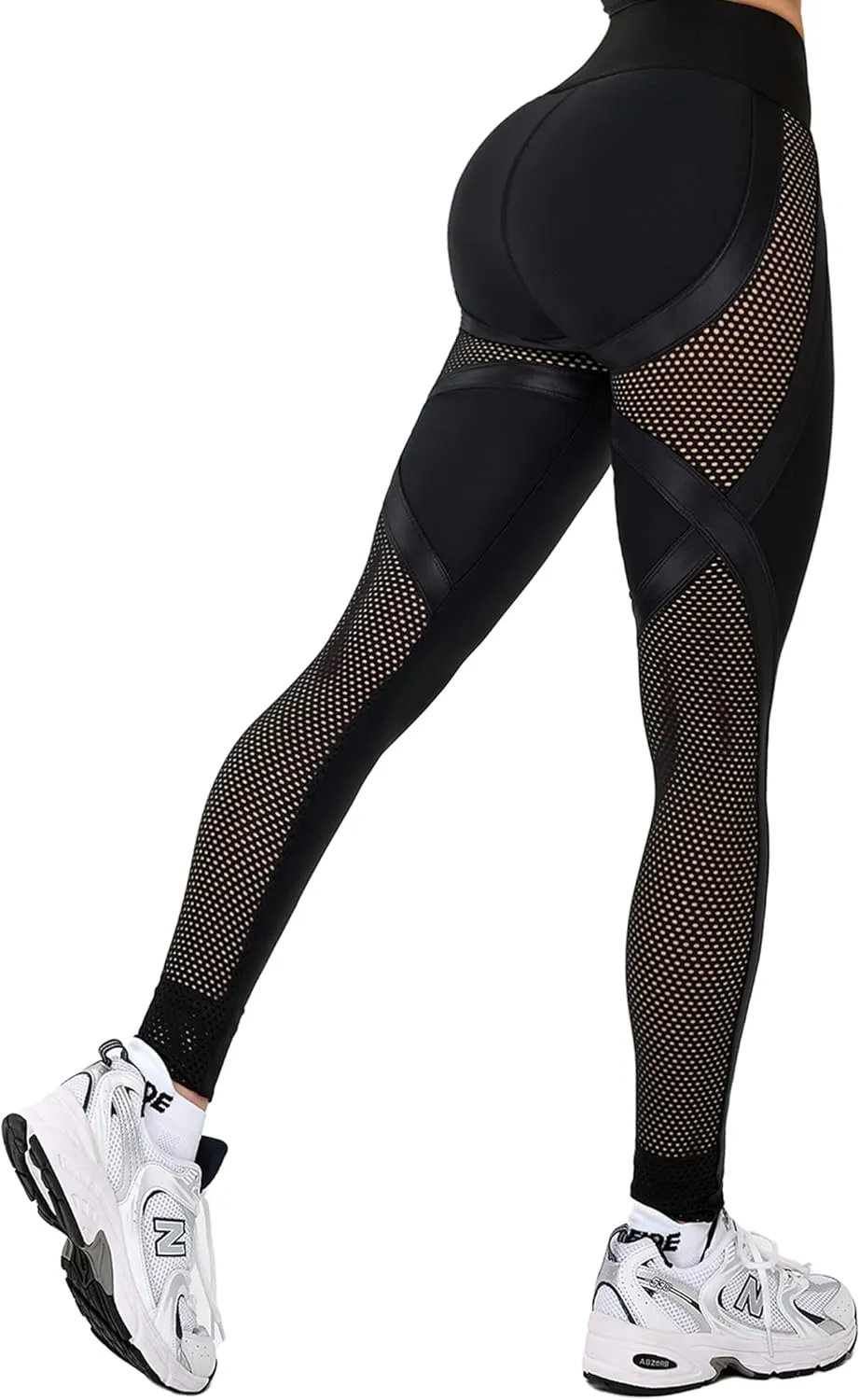 Bona Fide Premium Quality Mesh Leggings for Women with Unique Design - Comfortable Womens Workout Leggings for Gym, Yoga