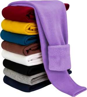 BOOPH Girls Winter Leggings Fleece Lined Toddler Kids Basic Full Length Pants