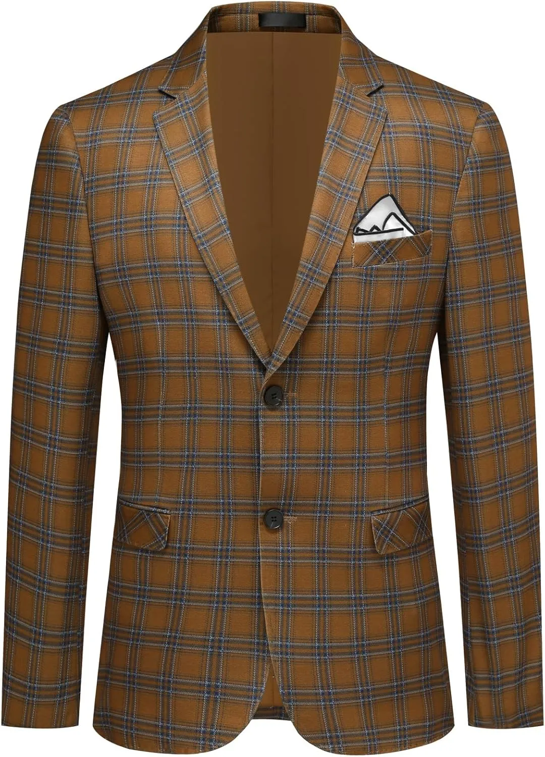 Boyland Men's Casual Suit Blazer Jackets Lightweight One Button Sport Coats Plaid Blazer