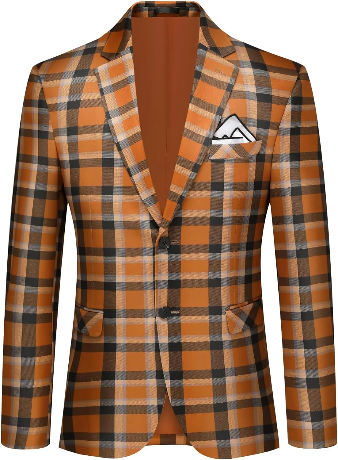 Boyland Men's Casual Suit Blazer Jackets Lightweight One Button Sport Coats Plaid Blazer