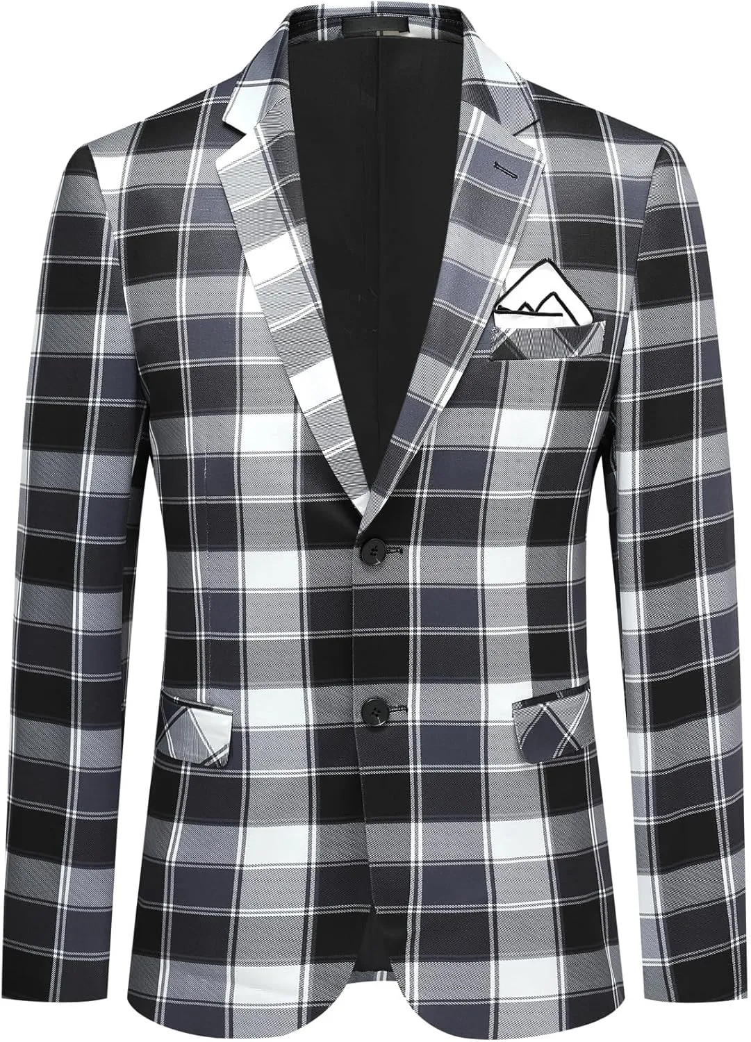 Boyland Men's Casual Suit Blazer Jackets Lightweight One Button Sport Coats Plaid Blazer