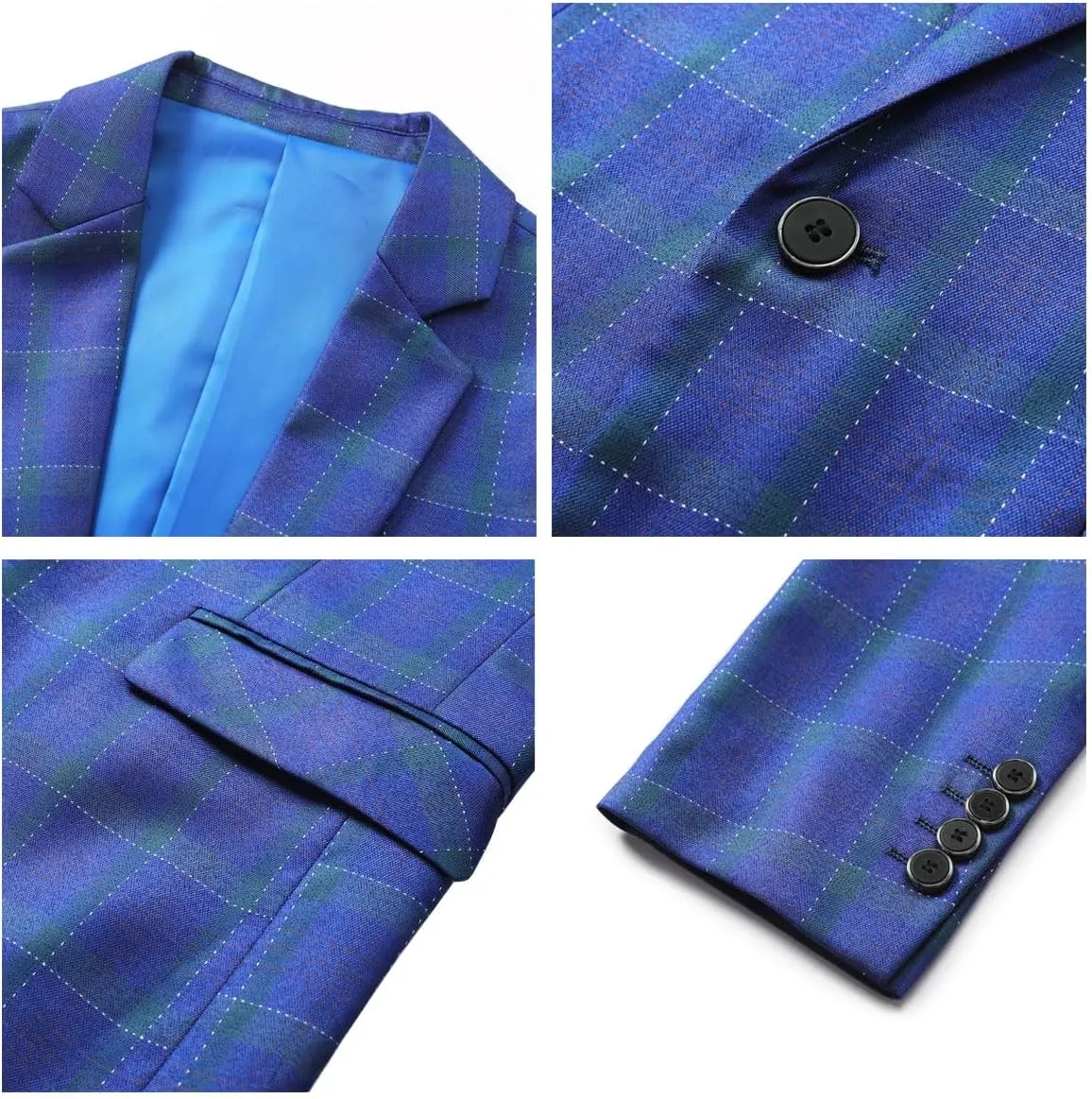 Boyland Men's Casual Suit Blazer Jackets Lightweight One Button Sport Coats Plaid Blazer