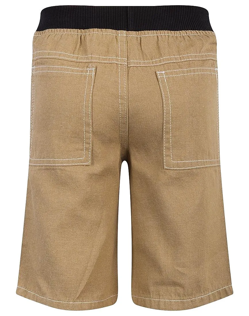 Boys Brown Cotton Pull On Summer Shorts