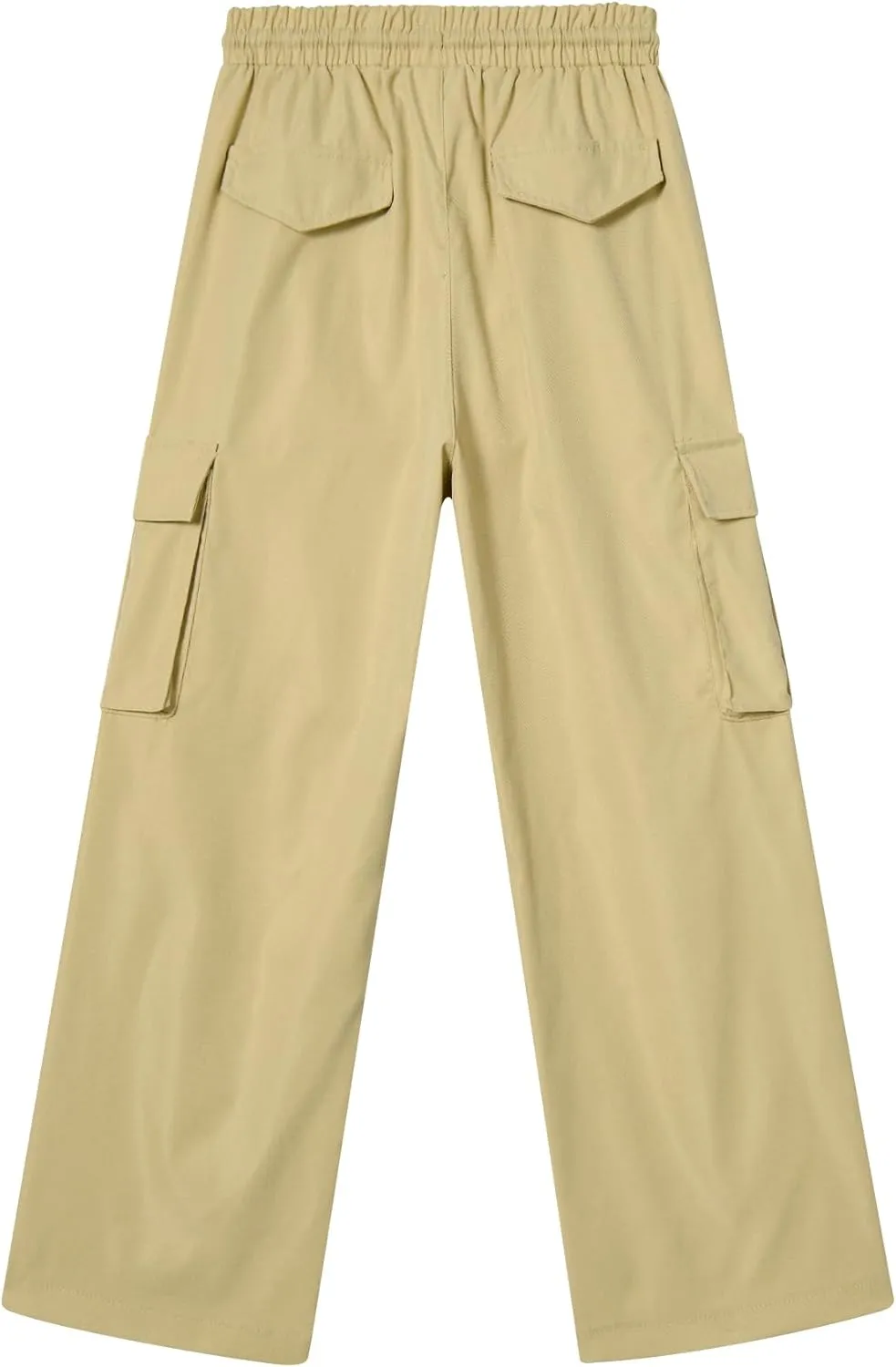 Boys Cargo Pants Wide Leg Pants Teen Kids Drawstring Straight Trousers with Pockets Size 7-14