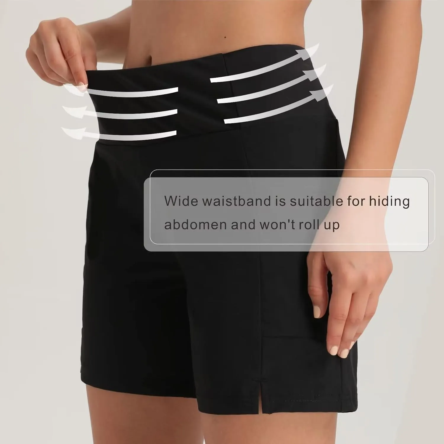 bpbtti Women's 5'' Swim Shorts High Waisted Board Shorts Tummy Control Swimsuit Bottoms